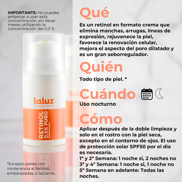 Retinol | Retinol 0.5% Puro Retexturizante 30ml.
