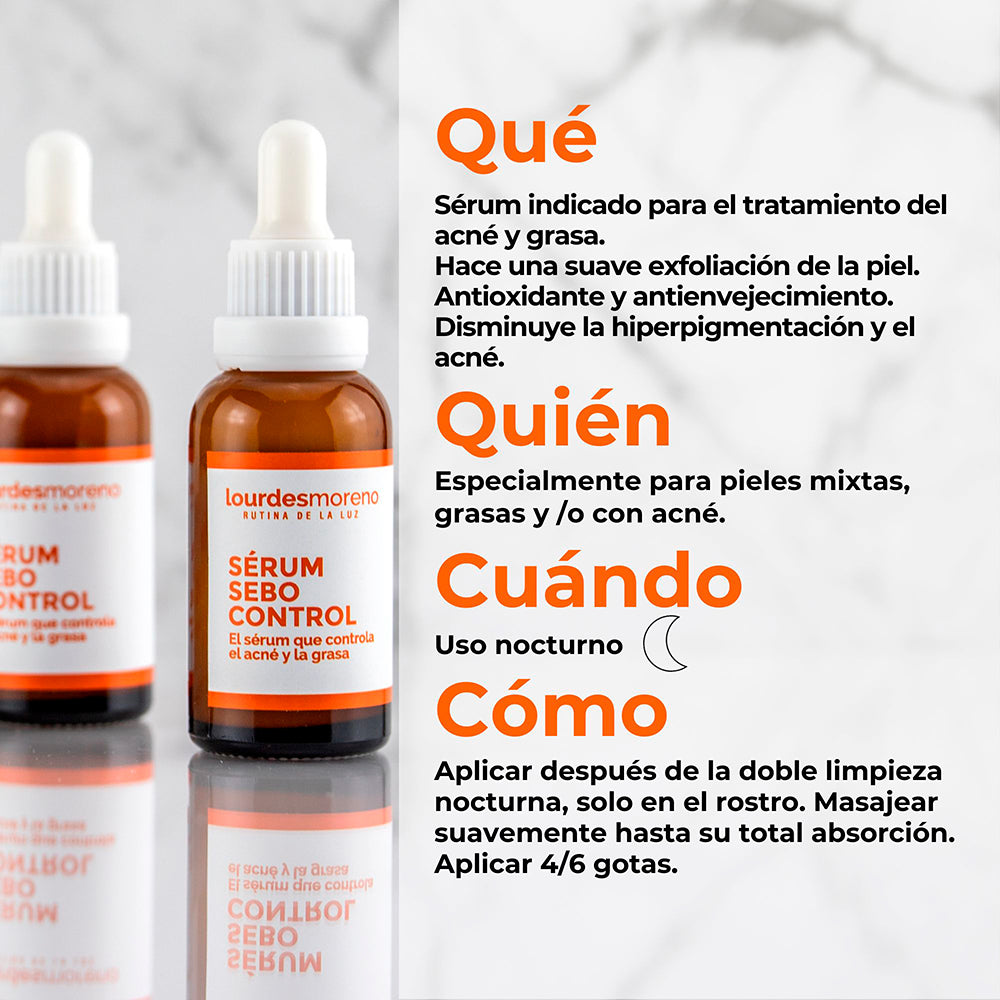 Sebo Control Gel Serum Seboregulador control acne y grasa 30ml – LaLuz by Lourdes Moreno